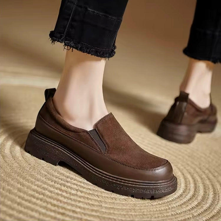 Michelle Brown Chunky Leather Platform Loafers