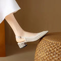 Raphaela Taupe Woven Low Metallic Slingback Sandals