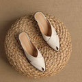 Matilda Off-White Cut-Out Leather Mules