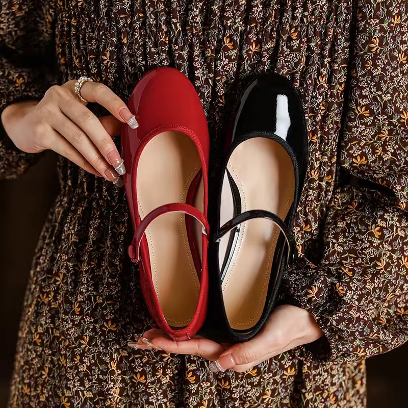 Rosa Black Mary Jane Slip-on Pumps