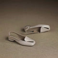 Auria Square Gray Toe Split Vamp Slingback Sandals