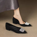 Willow Silver Crystal-Embellished Pointed Flats