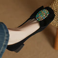 Charlotte Black Natural Suede Slip-on Pumps