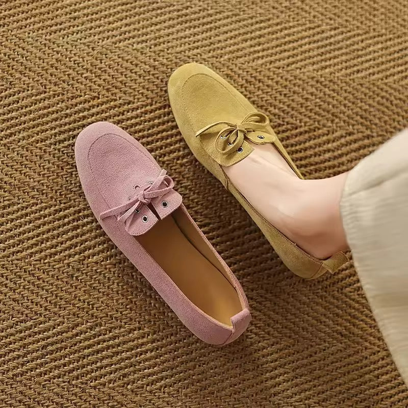 Jasmine Happy Pink Suede Lace-up Loafers
