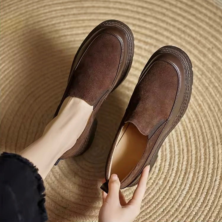 Michelle Brown Chunky Leather Platform Loafers