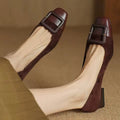 Juliane Brown Leather Patchwork ballet Flats