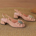 Charlotte Pink Natural Suede Slingback Sandals