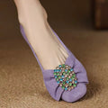 Charlotte Purple Natural Suede Slip-on Pumps
